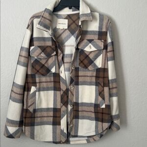 Thread & Supply Thick Cozy Plaid Jacket with Pockets in SIze XS
